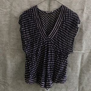 Cute sexy Opaque b&w Polkadot shirt blouse